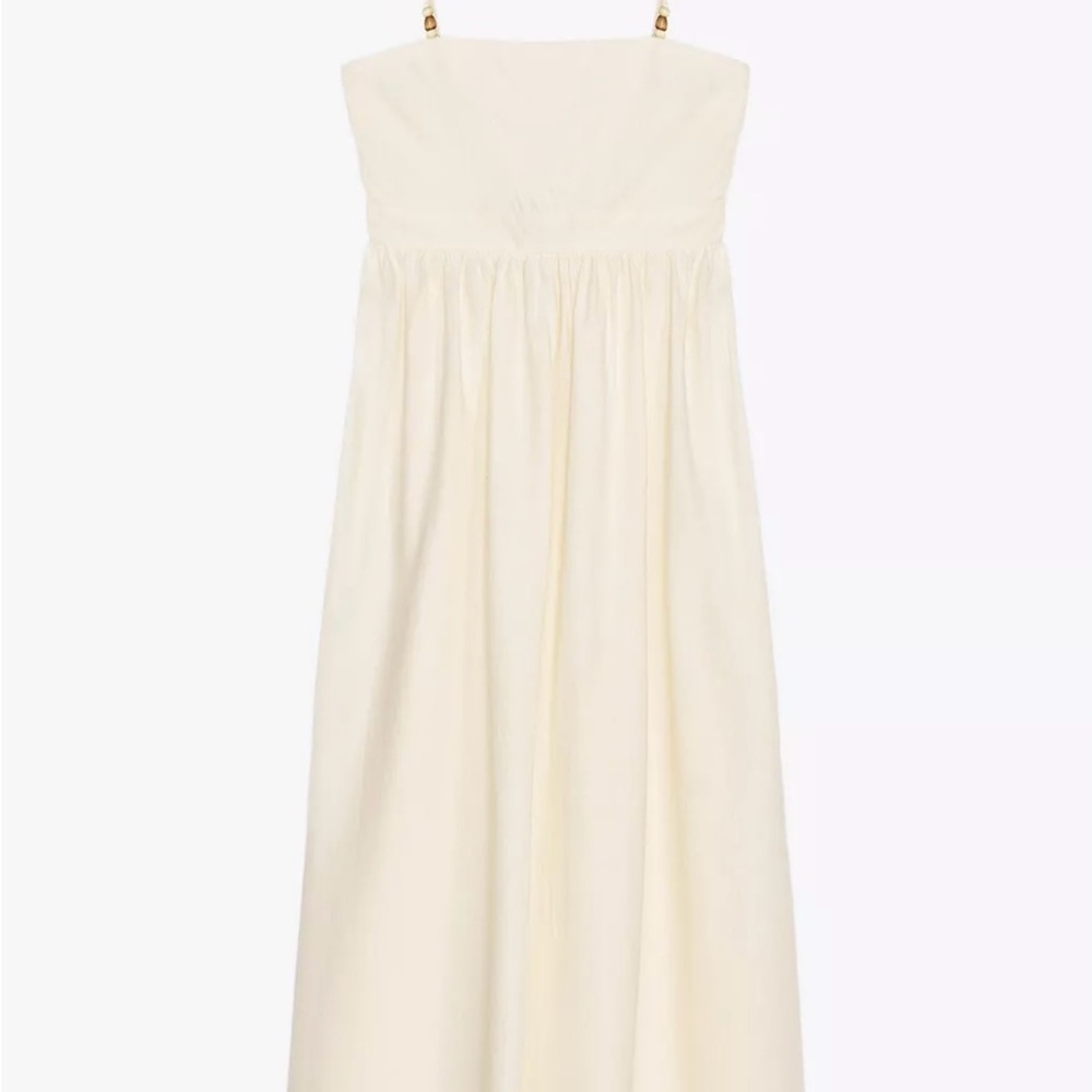 Elegant Cream Lace-Up Back Dress - Picture 9 of 11